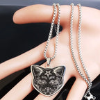Black Cat Pendant Necklace Pentacle Witchcraft Wiccan