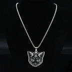 Black Cat Pendant Necklace Pentacle Witchcraft Wiccan