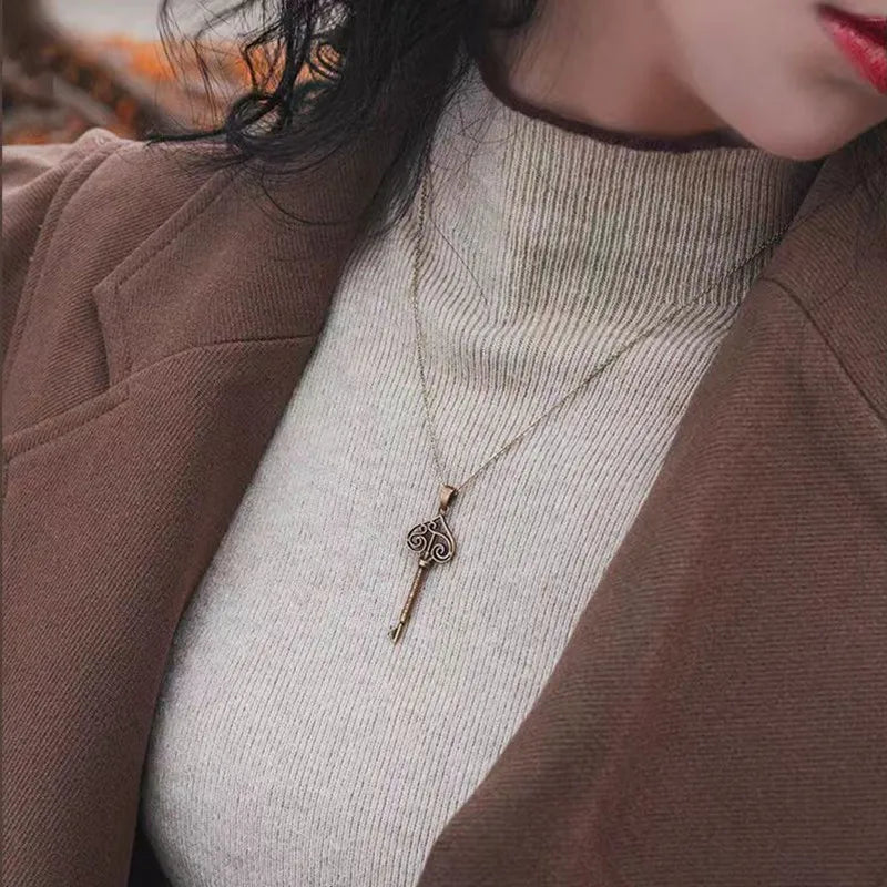 Vintage Key Pendant Necklace for Women