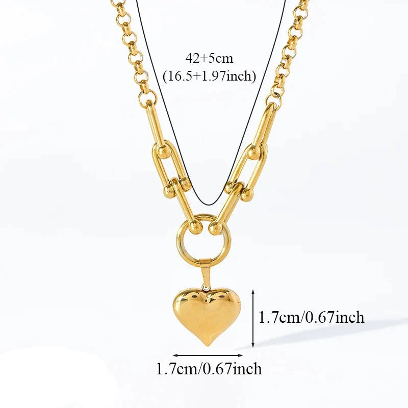 Heart Choker Pendant Necklace