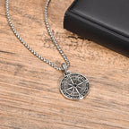 Nautical Compass Pendant Necklace Rose of the Winds Men