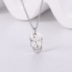 Silver Skull Pendant Necklace