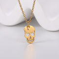 Gold Skull Pendant Necklace