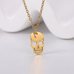 Gold Skull Pendant Necklace