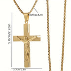 Men's Crucifix Necklace & Pendant Jesus Cross