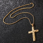 Men's Jesus Cross Crucifix Necklace & Pendant gold