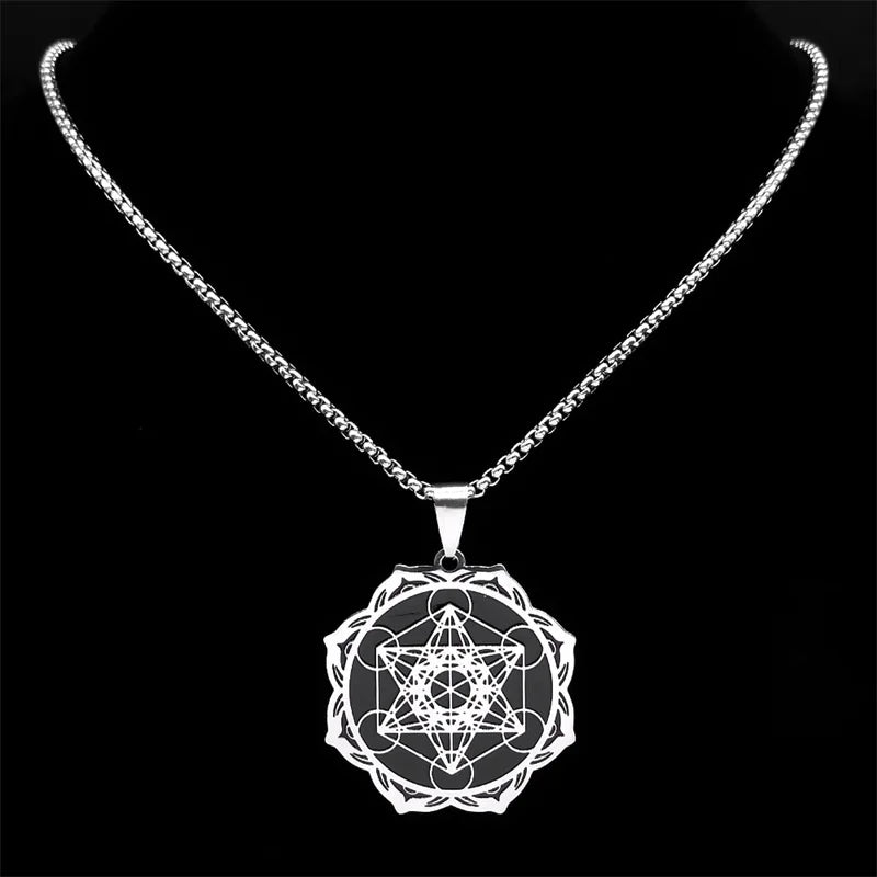 Metatron Cube Pendant Necklace for Men or Women