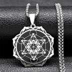 Metatron Cube Pendant Necklace for Men or Women