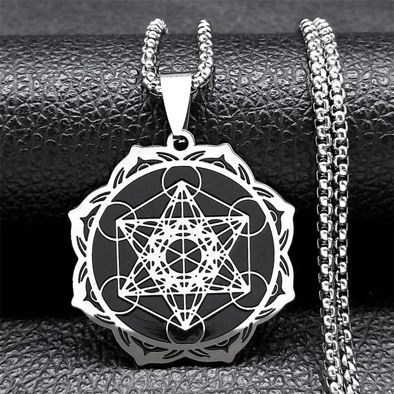 Metatron Cube Pendant Necklace for Men or Women