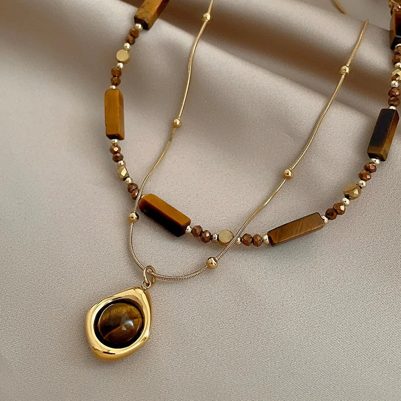 Tiger Eye Protection Pendant Necklace B