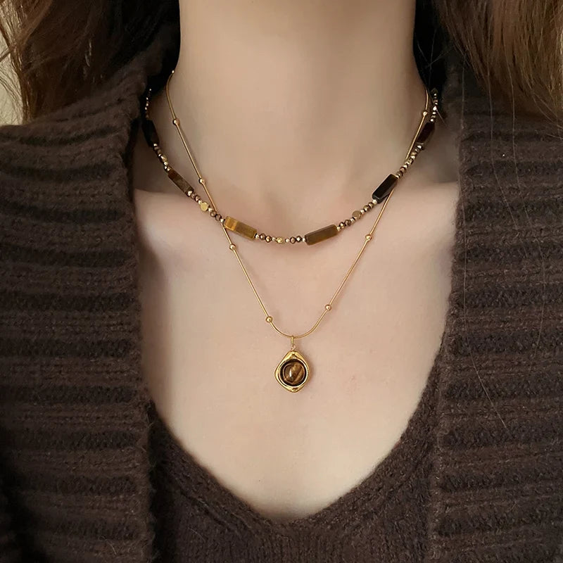Tiger Eye Protection Pendant Necklace B