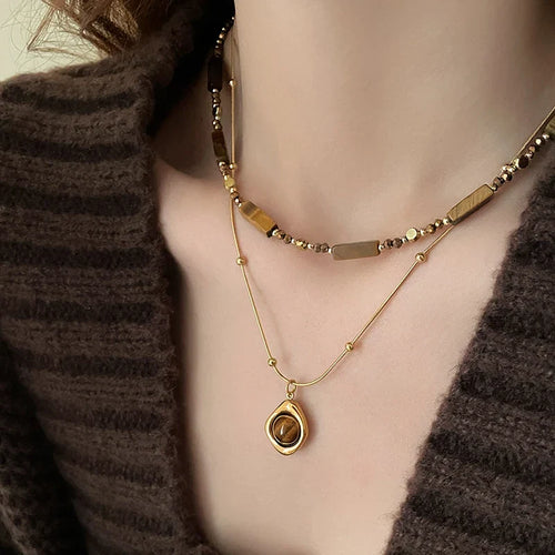 Collier Pendentif de Protection Oeil de Tigre A