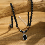 Black Pearl Pendant Necklace for Men