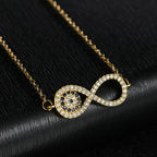 Collier Pendentif en Zircon Symbole Infini