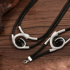 Geometric Silver Pendant Necklace and Bracelet