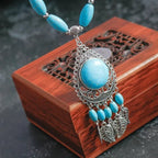 Ethnic Turquoise Pendant Necklace