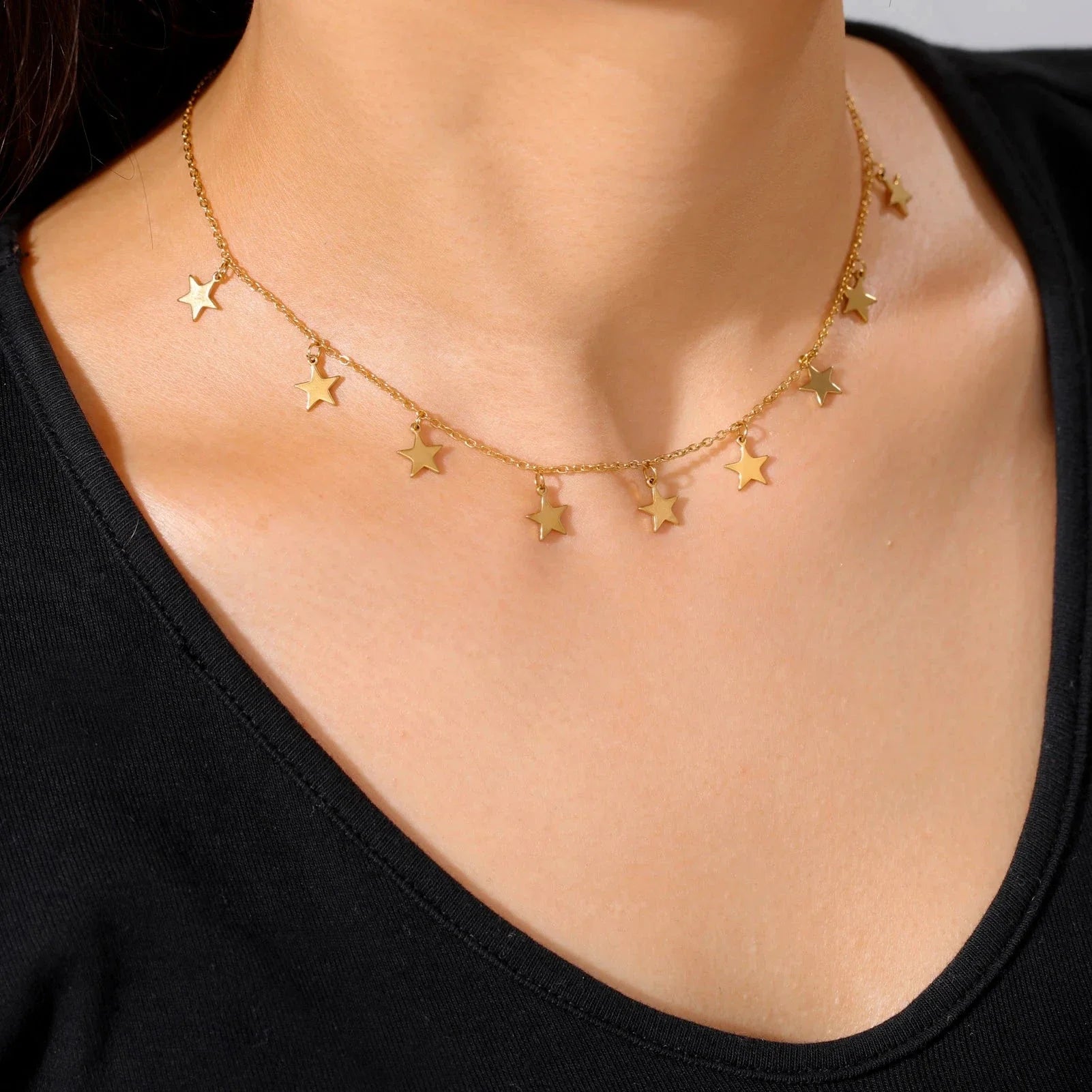 Astrology Star Pendant Necklace gold