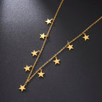 Astrology Star Pendant Necklace gold
