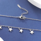 Astrology Star Pendant Necklace silver