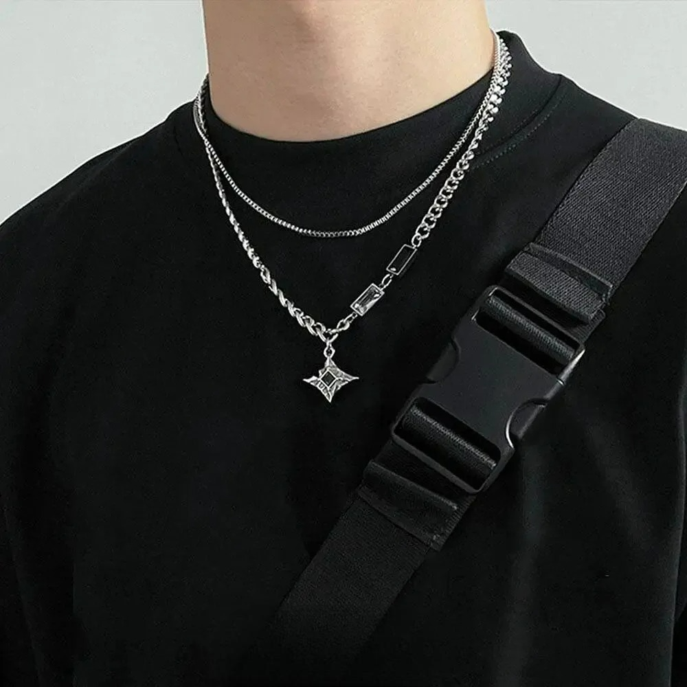 Star Pendant Necklace with Zircon Stone