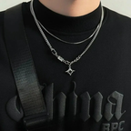 Star Pendant Necklace with Zircon Stone