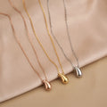 Fin Collier Pendentif Goutte d'Eau or