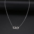 Women's Pendant Necklace Infinity and Heart Symbol silver