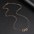 Women's Pendant Necklace Infinity and Heart Symbol gold