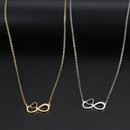 Women's Pendant Necklace Infinity and Heart Symbol gold