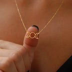 Women's Triple Moon Witchcraft Wiccan Pendant Necklace