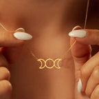 Women's Triple Moon Witchcraft Wiccan Pendant Necklace