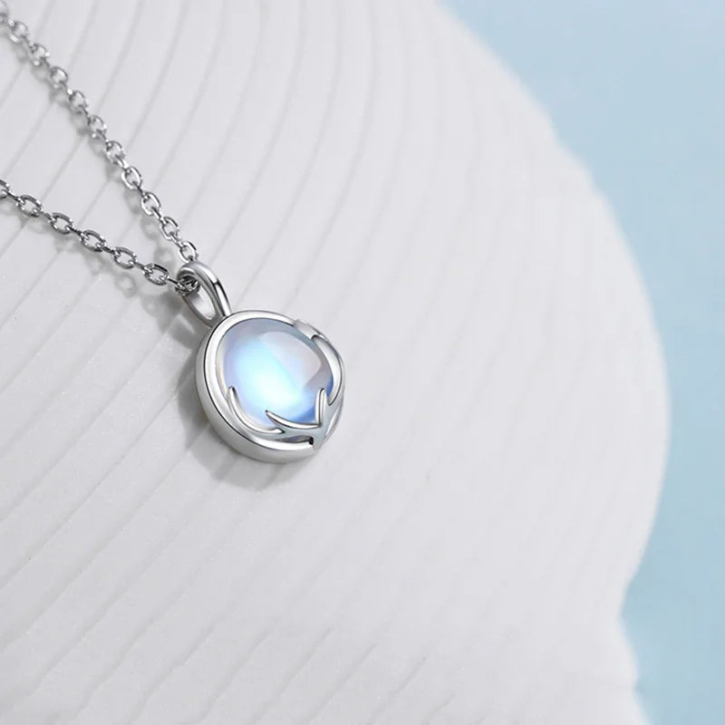 Fertility Pendant Necklace with Zircon Moonstone