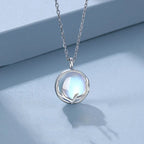 Fertility Pendant Necklace with Zircon Moonstone