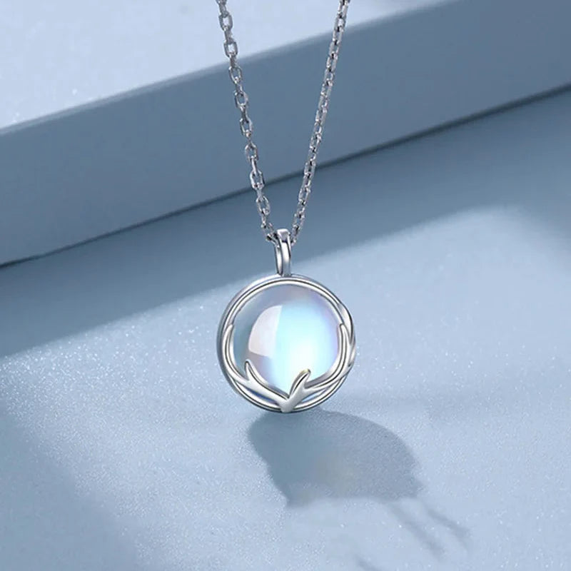 Fertility Pendant Necklace with Zircon Moonstone