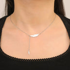 Fine Feather Style A Pendant Necklace Silver