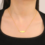 Fine Feather Style B Pendant Necklace Gold