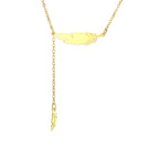 Fine Feather Style A Pendant Necklace Gold