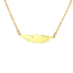 Fine Feather Style B Pendant Necklace Gold