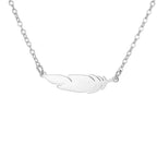 Fine Feather Style B Pendant Necklace Silver