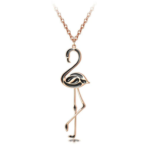 Collier Flamant Rose Noir