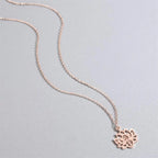 Lotus Flower Pendant Necklace for Women rose gold