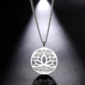 Zen Lotus Flower Pendant Necklace silver