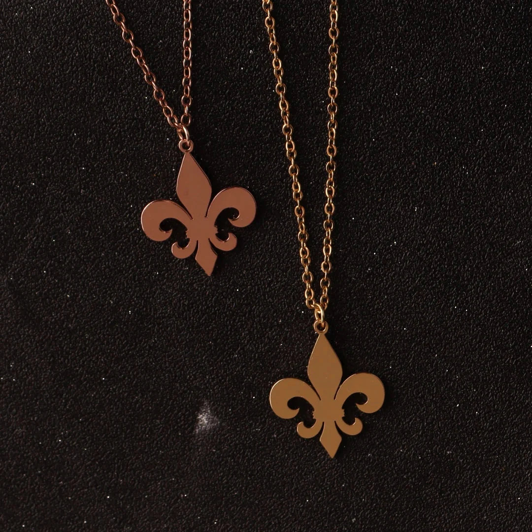 Gold Fleur de Lys Necklace & Pendant
