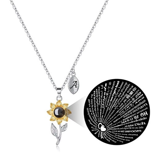 Sunflower Flower Pendant Necklace