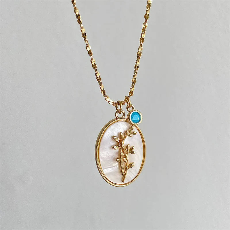 Flower Pendant Necklace Zodiac Sign