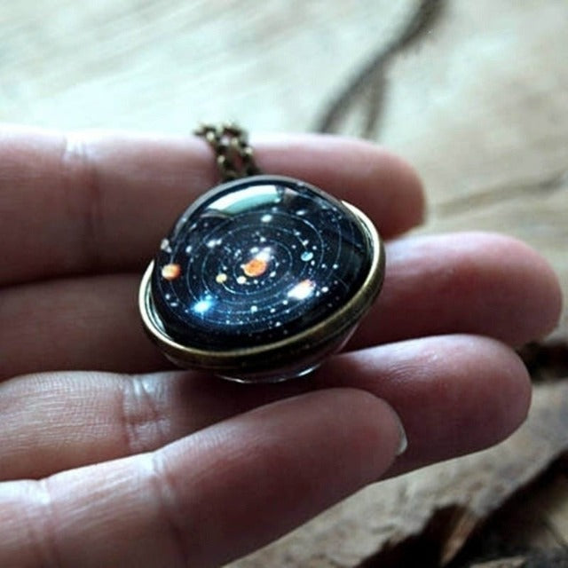 Galaxy Nebula Universe Pendant Necklace in Glass