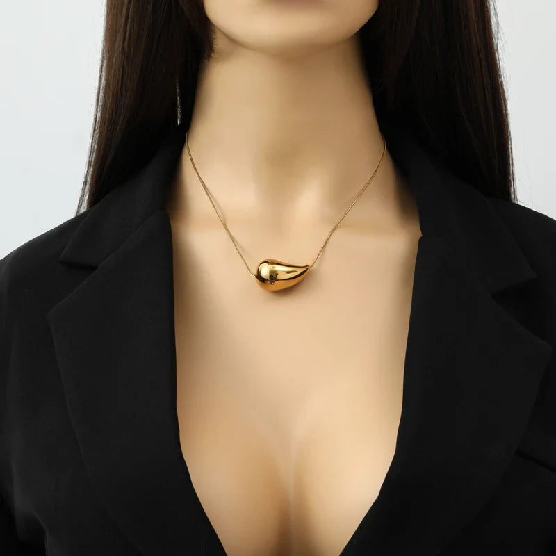 Collier Pendentif Goutte d'Eau or style 2