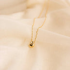 Water Drop Pendant Necklace with Gold Zircon Pearl