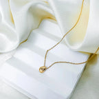 Water Drop Pendant Necklace with Gold Zircon Pearl