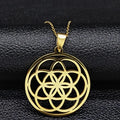 Life Seed Pendant Necklace Men Women gold